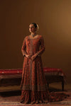 Rust Jacket with farshi lehanga