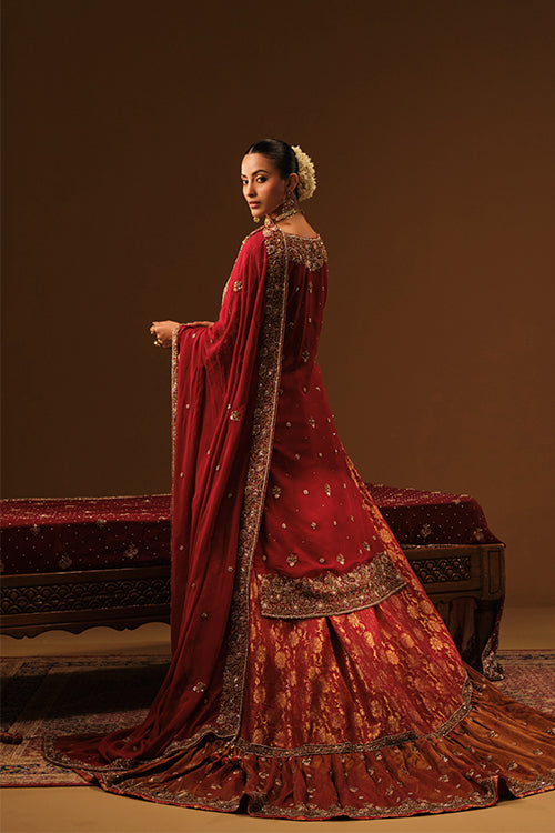 Maroon Kameez and Farshi lehanga