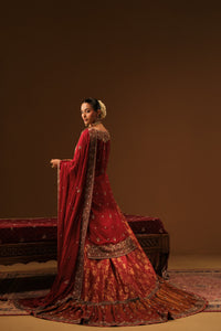Maroon Kameez and Farshi lehanga