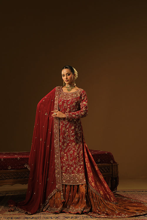 Maroon Kameez and Farshi lehanga