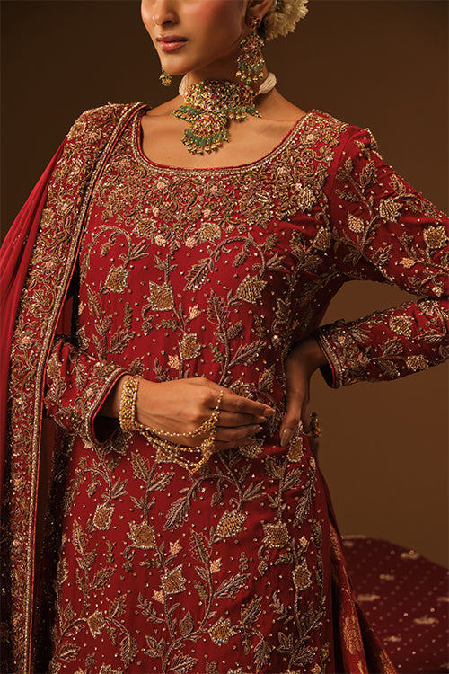 Maroon Kameez and Farshi lehanga