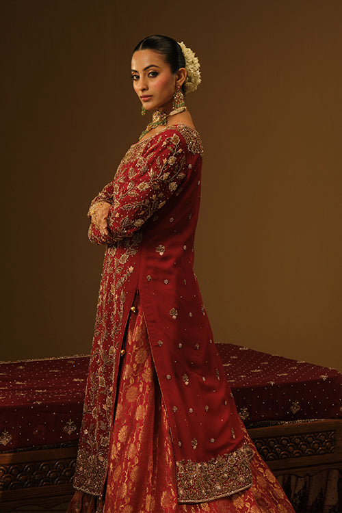 Maroon Kameez and Farshi lehanga