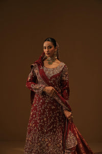 Maroon Kameez and Farshi lehanga
