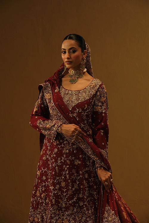 Maroon Kameez and Farshi lehanga