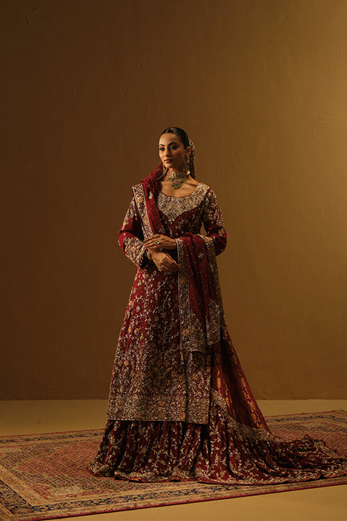 Maroon Kameez and Farshi lehanga