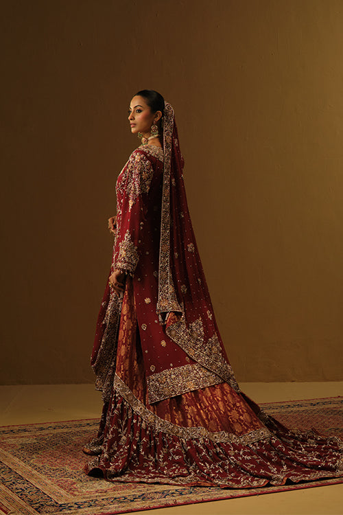 Maroon Kameez and Farshi lehanga