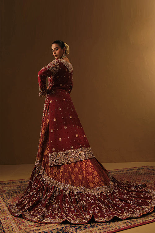 Maroon Kameez and Farshi lehanga