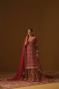 Redish Maroon Kameez and farshi lehanga
