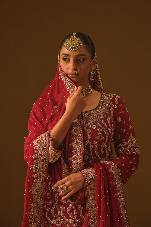 Redish Maroon Kameez and farshi lehanga