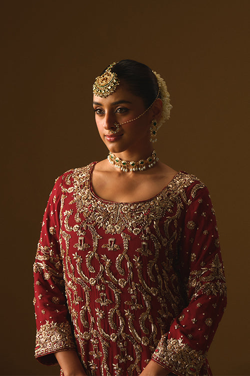 Redish Maroon Kameez and farshi lehanga