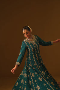 Green Anarkali Gown