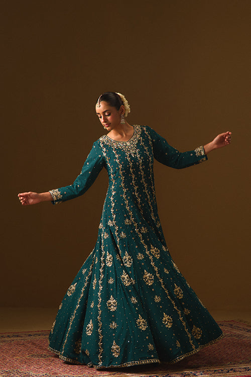 Green Anarkali Gown