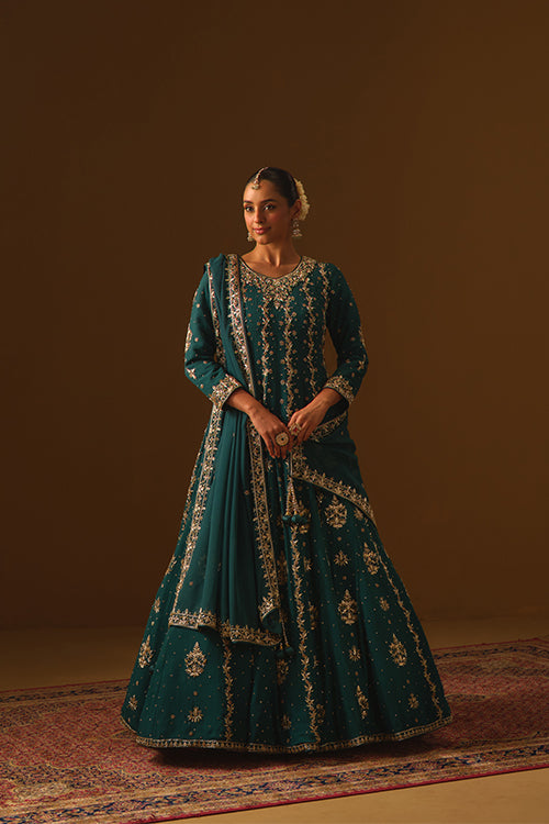 Green Anarkali Gown