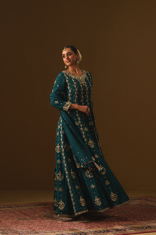 Green Anarkali Gown