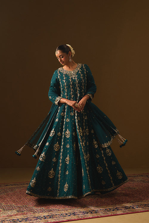 Green Anarkali Gown