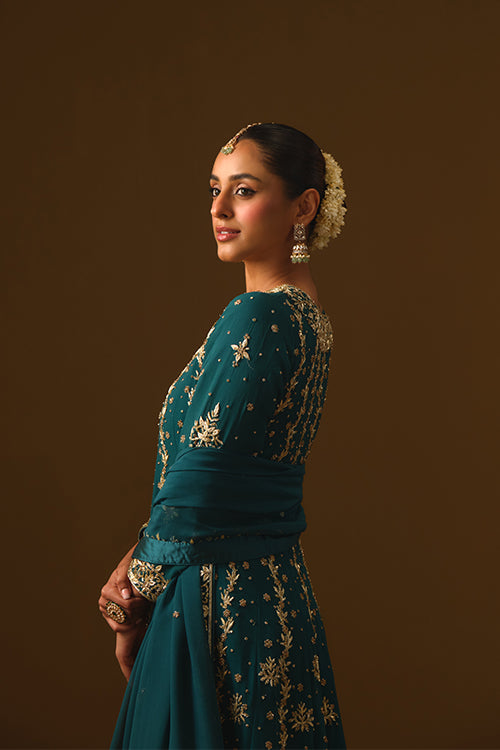 Green Anarkali Gown