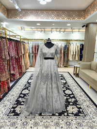 Grey Cutdana Lehenga Blouse