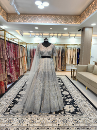 Grey Cutdana Lehenga Blouse