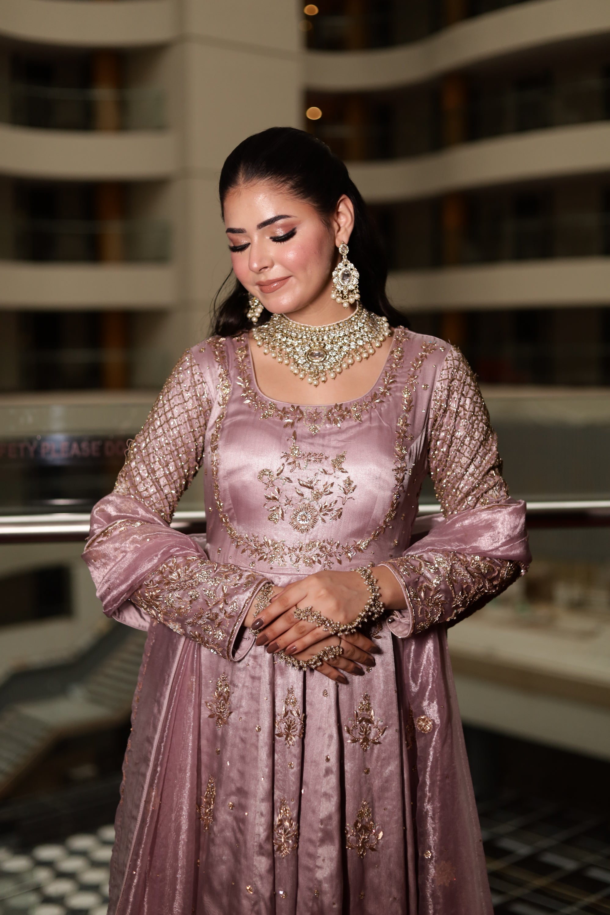 Lavender Gown with Dupatta