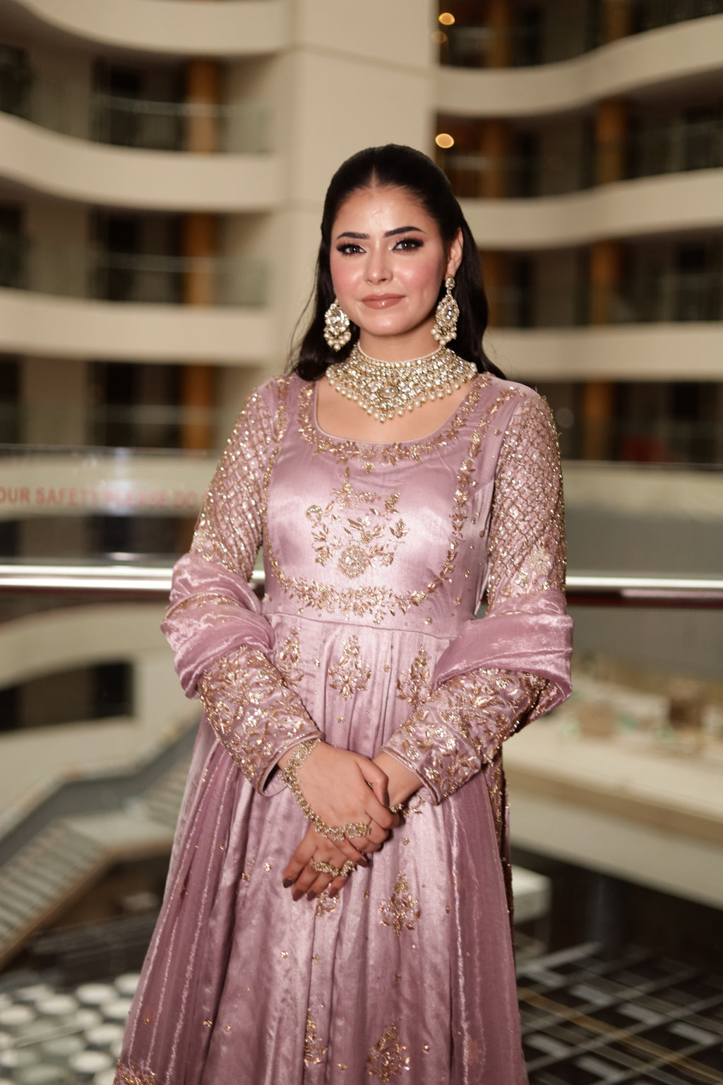 Lavender Gown with Dupatta