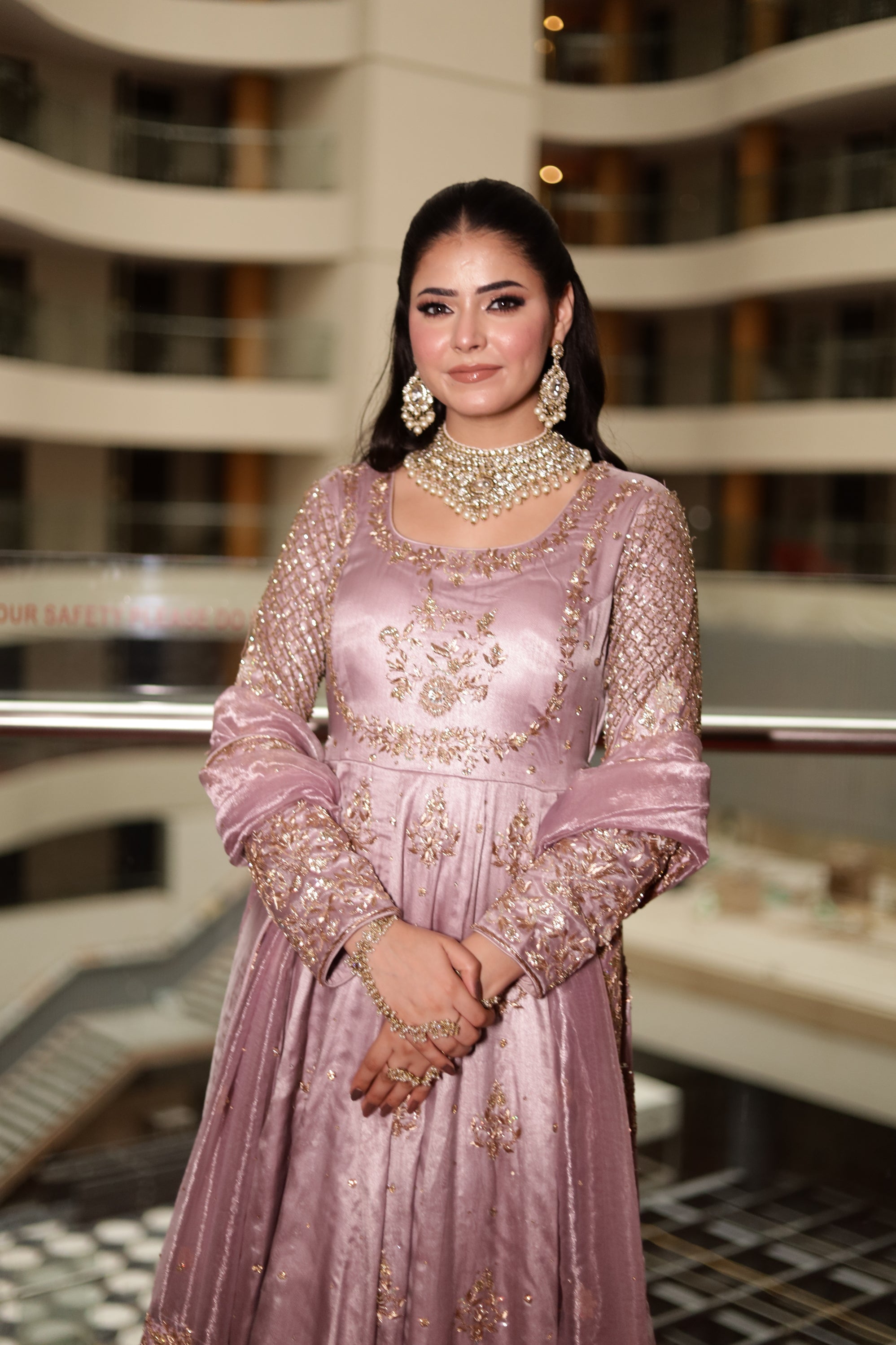 Lavender Gown with Dupatta
