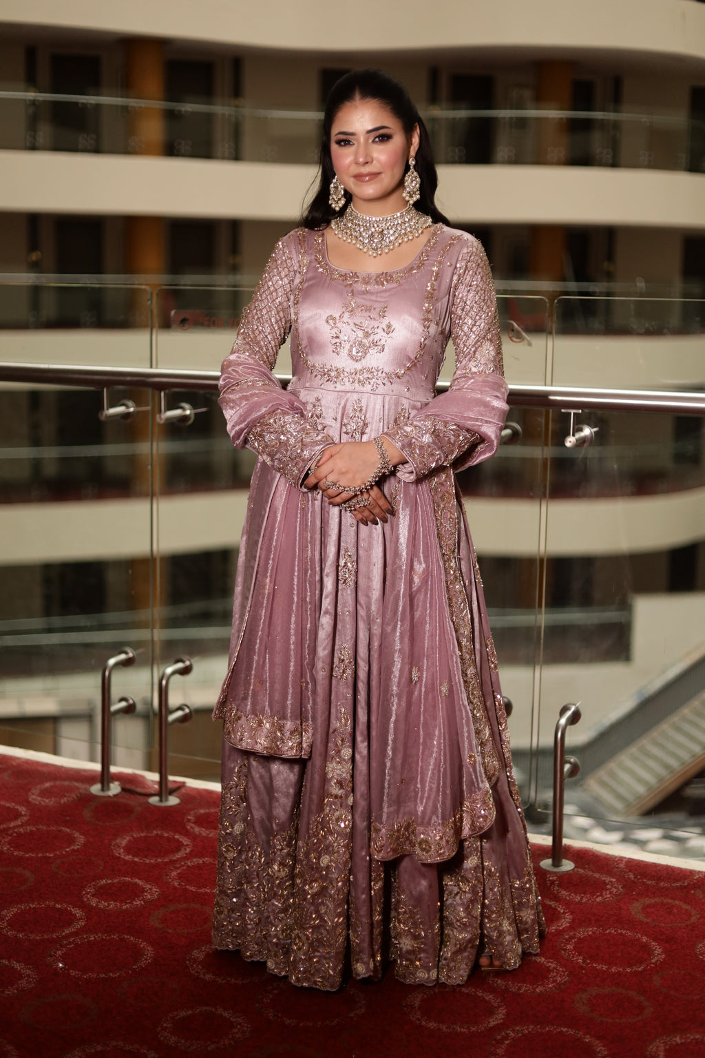 Lavender Gown with Dupatta
