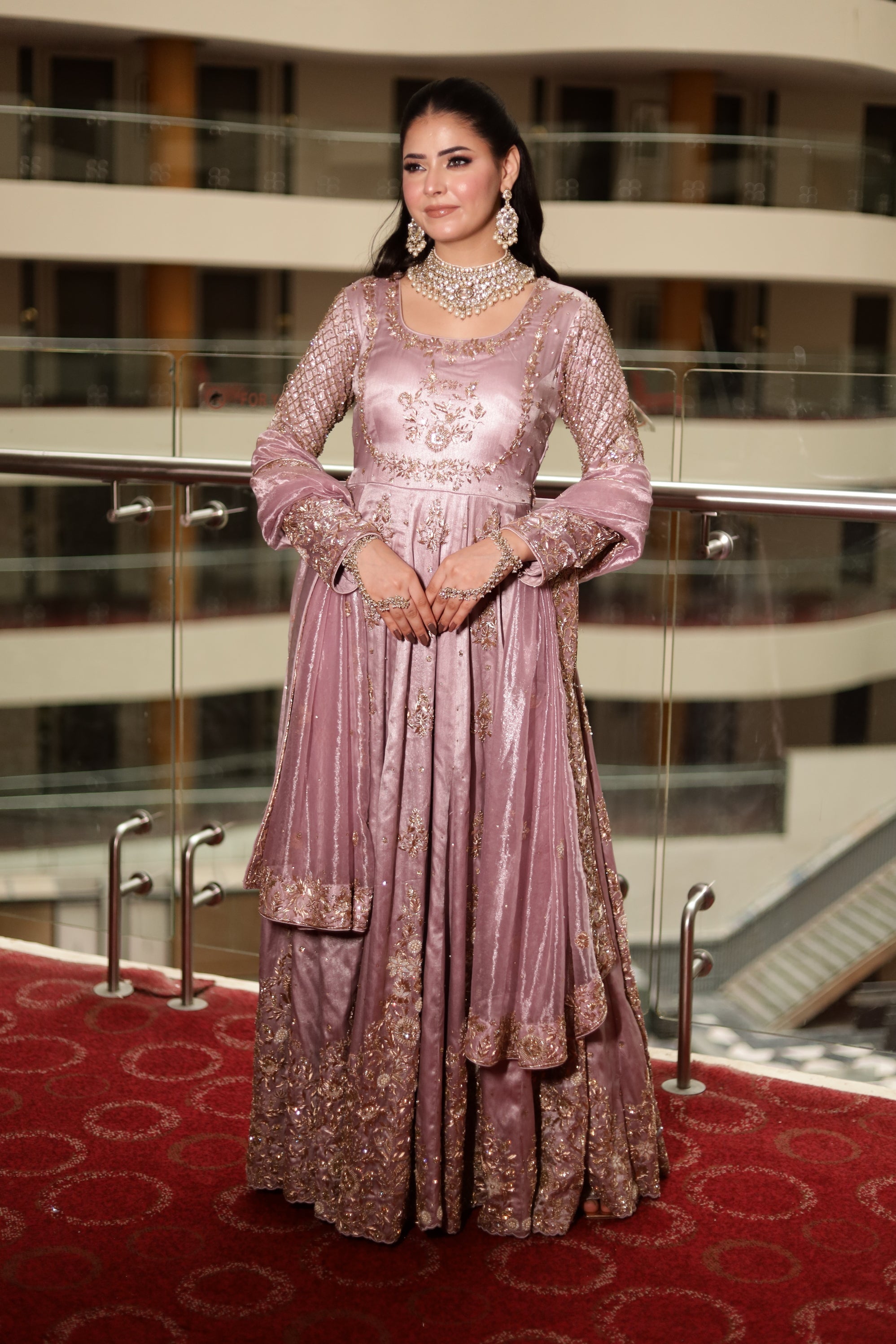 Lavender Gown with Dupatta
