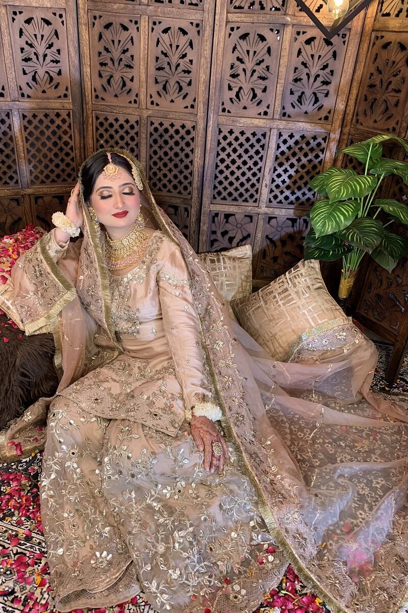 Peach Gotawork Gharara
