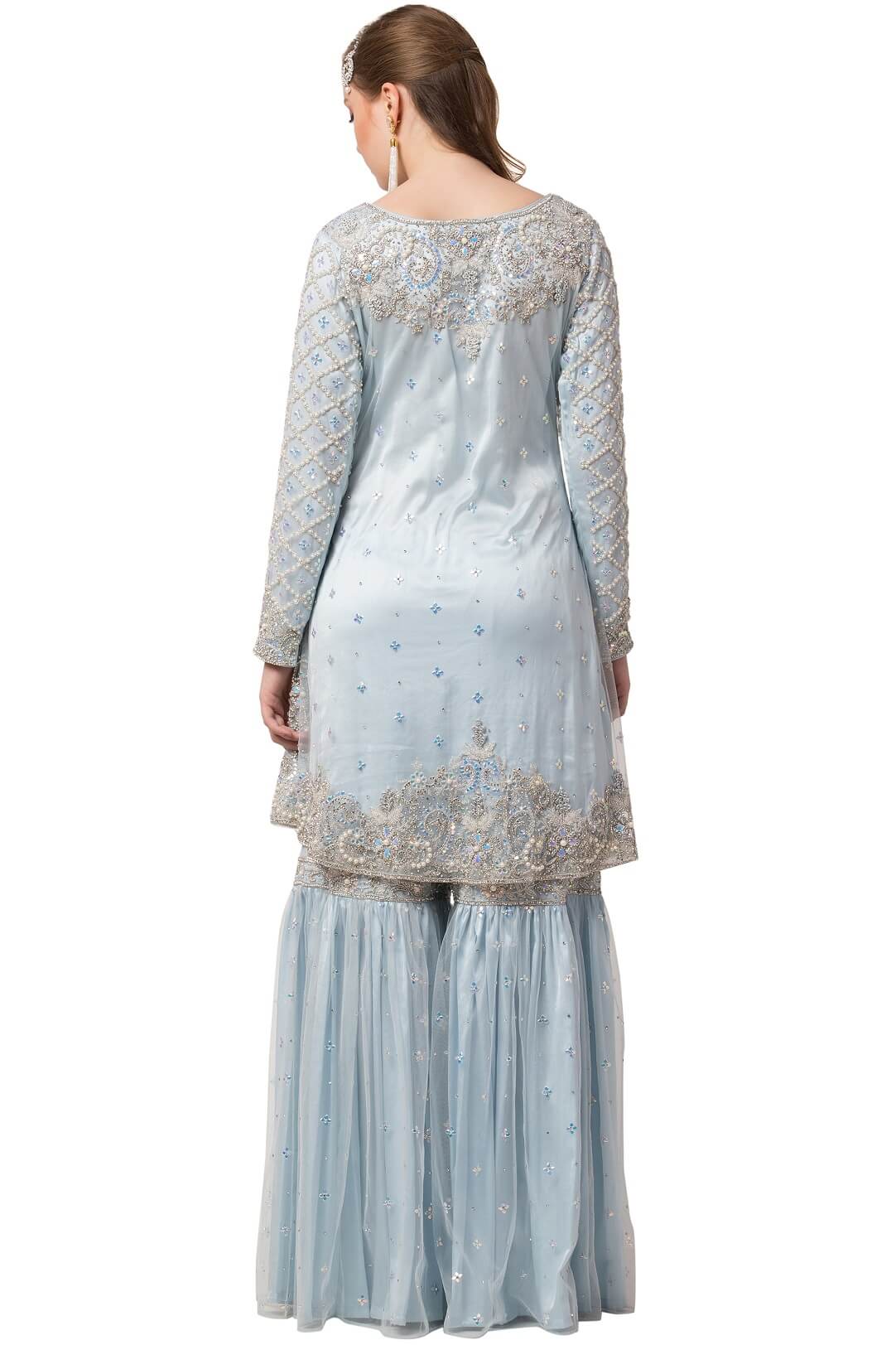 Pale blue gharara