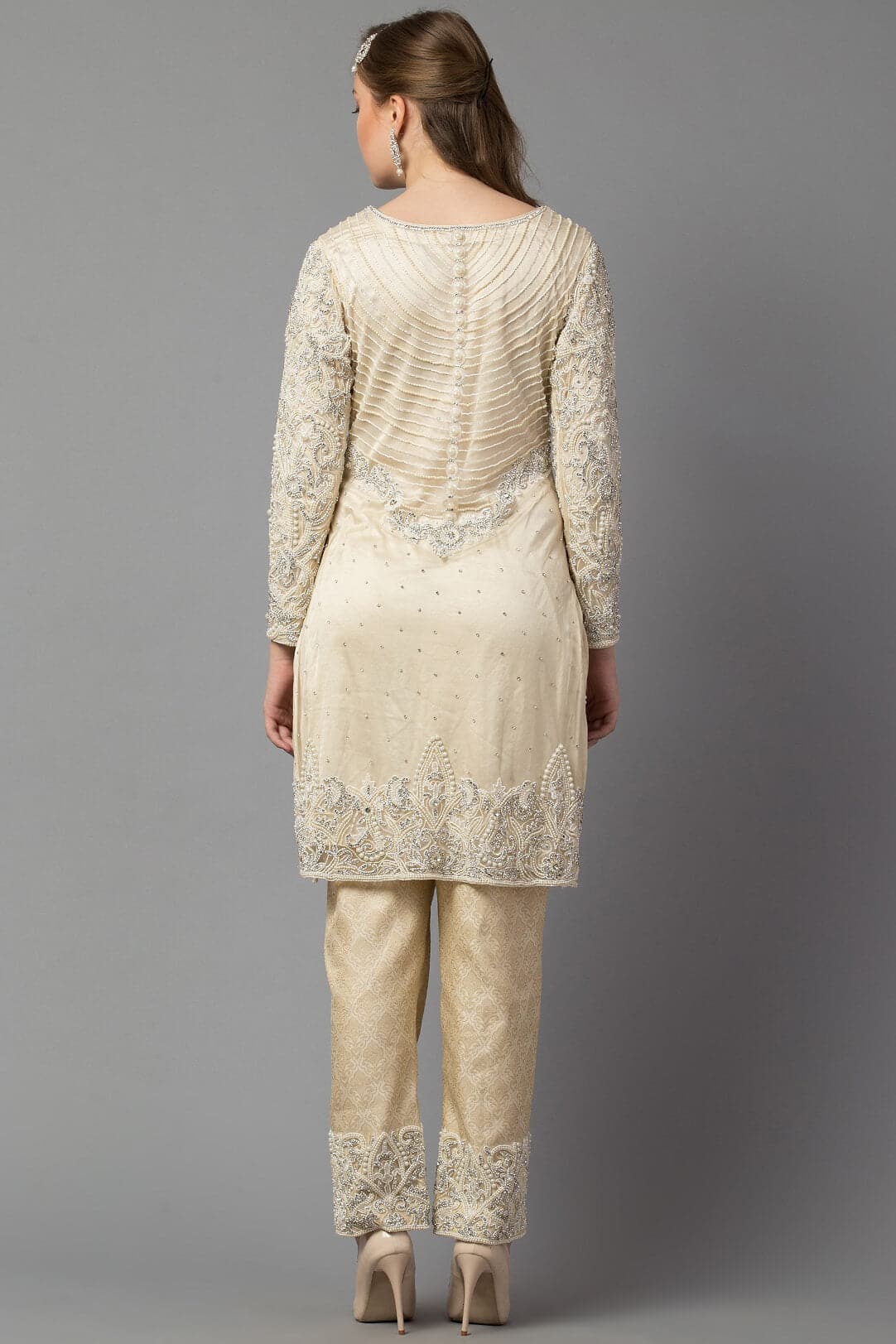 Ivory beads suit