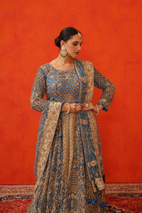 Blue Gold Jacket Lehanga