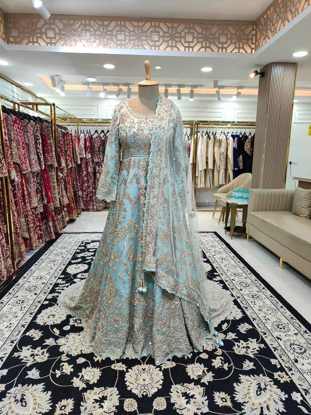 Ice Blue Trail Gown