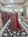 Red dori work Anarkali Lehenga