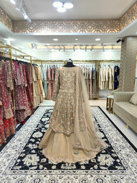 Beige Puplum With Lehenga