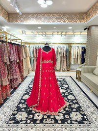 Fuchsia Pink Anarkali With Dupatta