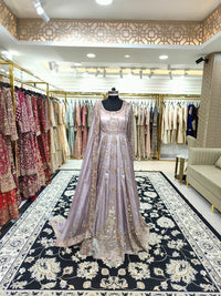 Lilac Shimmer Anarkali With Dupatta