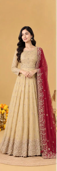 Golden Double Layer Anarkali