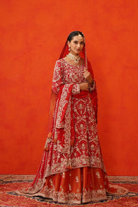 Red Kameez Lehenga with Trail