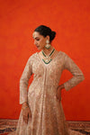 Peach Jacket Trail with Lehenga