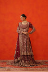 Maroon Jacket with Farshi Gharara