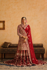Maroon Farshi Gharara Kameez Dupatta Set
