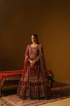 Maroon Anarkali lehanga