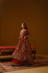 Red Anarkali lehanga