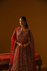 Red Anarkali lehanga
