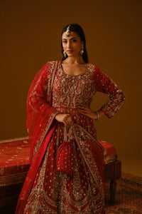 Red Anarkali lehanga