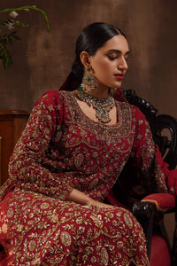 Maroon Farshi A-Line Kameez Trail